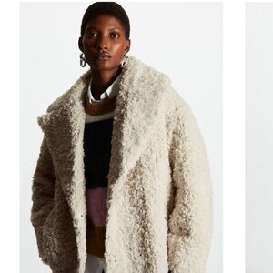 COS Oversized Faux Shearling Jacket, Size XS